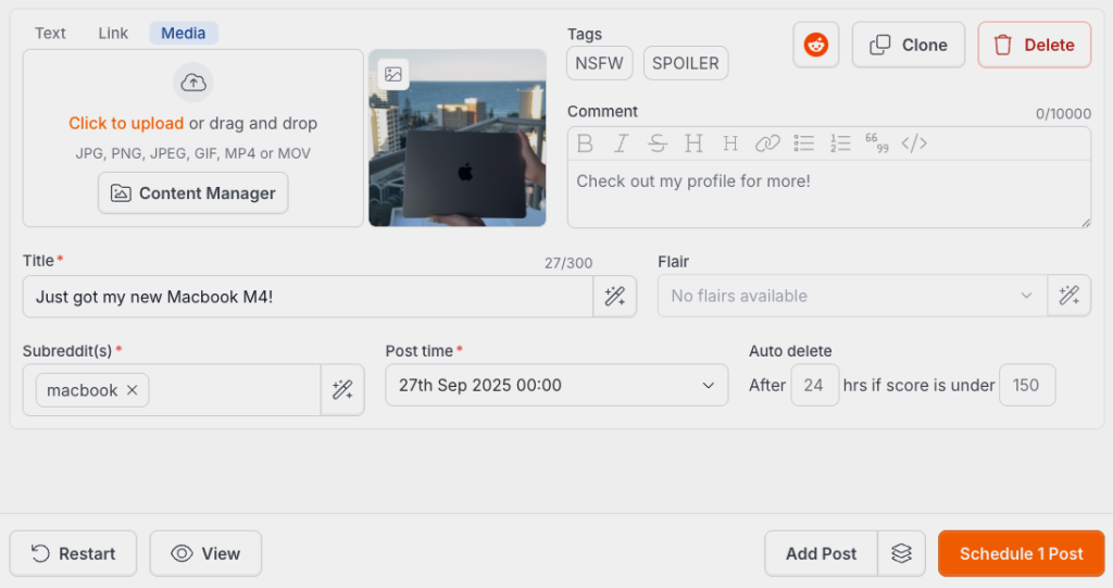Schedule Reddit Posts (and Upvotes) Like a Pro 3 schedule reddit posts